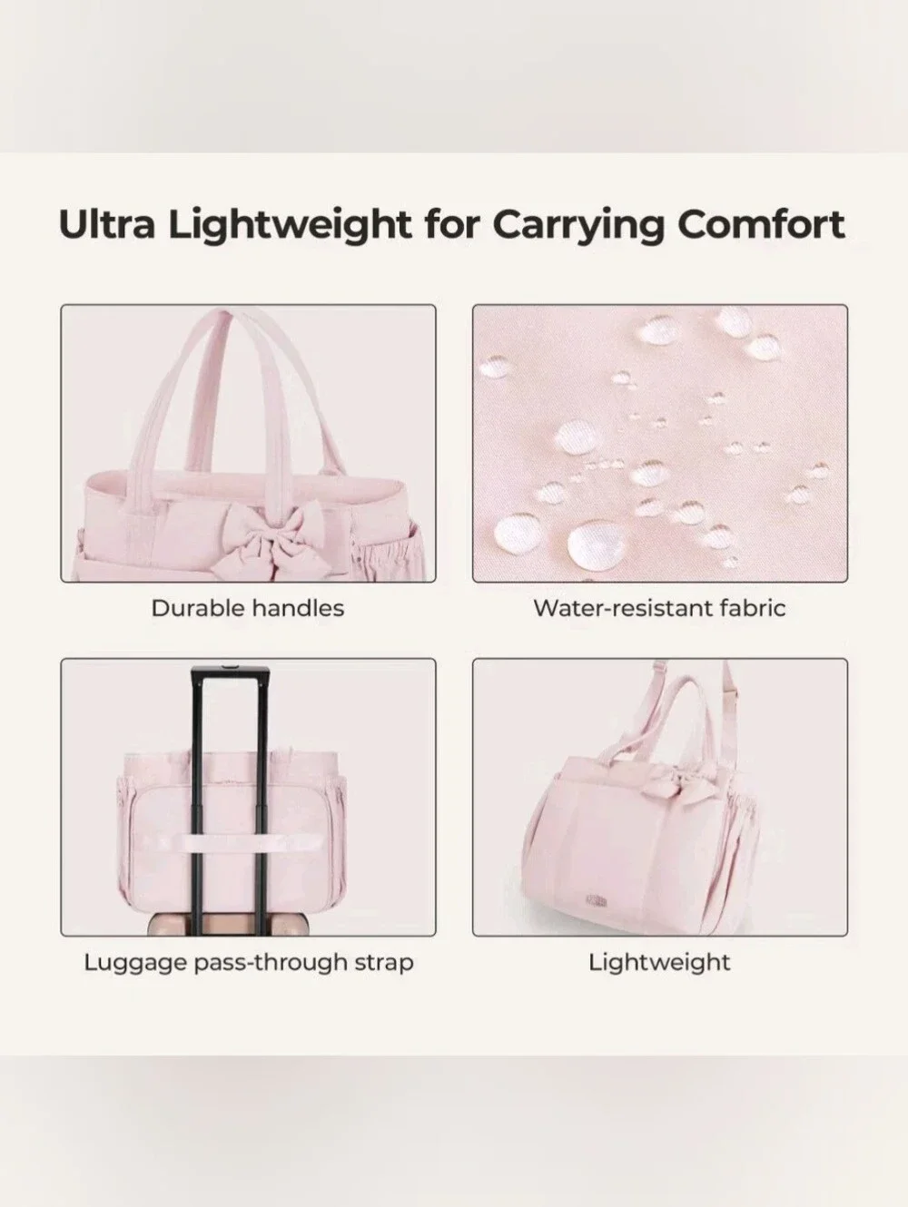 Bagsmart Lightweight Messenger & Laptop Bag Crush 26L Tote- Pink